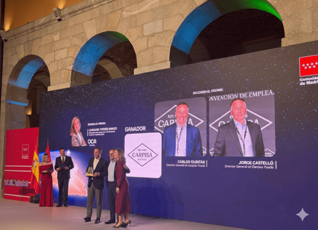El crecimiento internacional de Carpisa Foods, galardonado en los V Premios Madrid Alimenta 3 Caprisa Foods 3