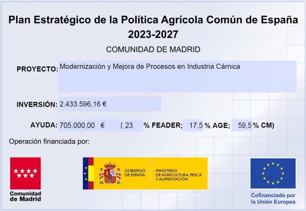 Carpisa Foods, S.L, ha llevado a cabo el proyecto "Modernización y Mejora de Procesos en Industria Cárnica” 1 carpisa noticia